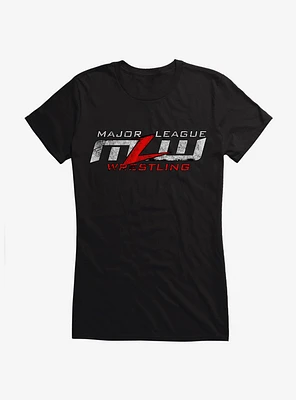 Major League Wrestling Grunge Logo Girls T-Shirt