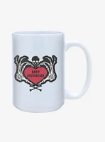 Keep Dreaming Skeleton Heart Mug 15oz