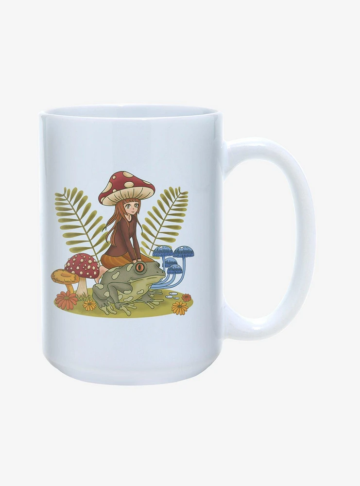 Mushroom Frog Girl Mug 15oz