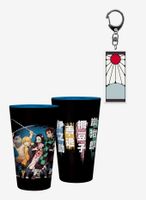 Demon Slayer: Kimetsu No Yaiba Glass And Keychain Bundle