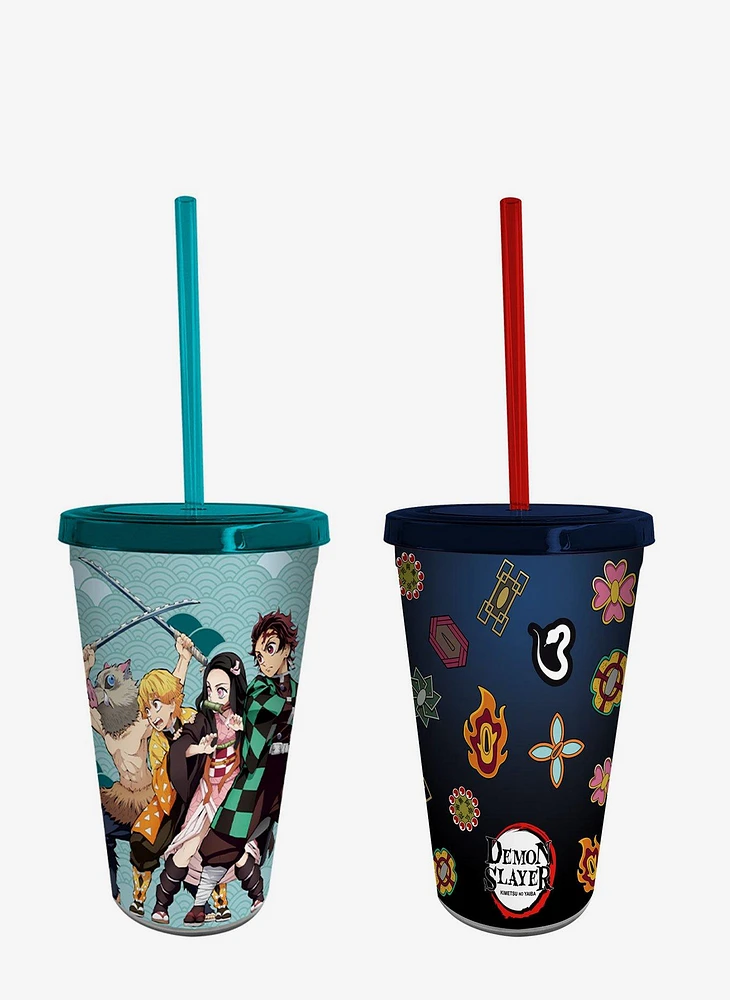 Demon Slayer: Kimetsu No Yaiba Tumbler With Straw Set