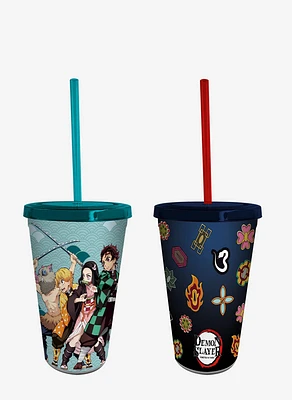 Demon Slayer: Kimetsu No Yaiba Tumbler With Straw Set