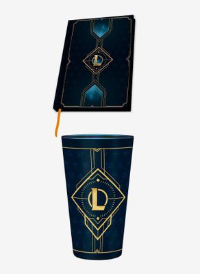 League Of Legends Notebook & Large Glass Bundle