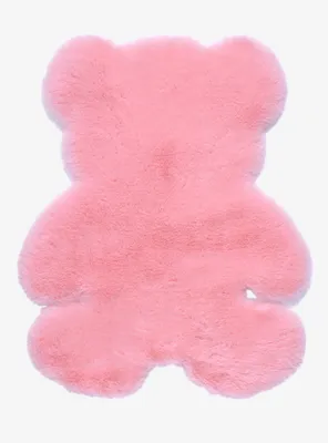 Pink Teddy Bear Fuzzy Rug