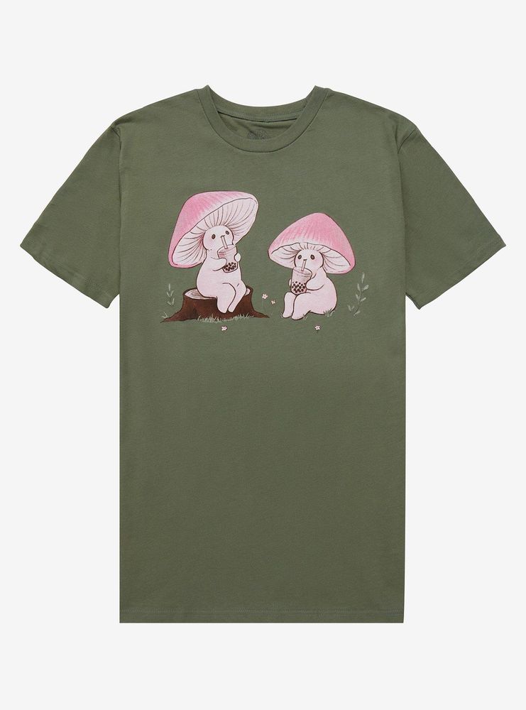 Mushroom Tea Time T-Shirt By Fairydrop