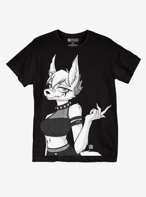 Punk Girl Jackal T-Shirt By Square Apple Studios
