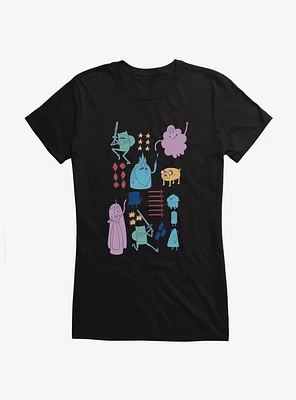 Adventure Time Characters Action Girls T-Shirt