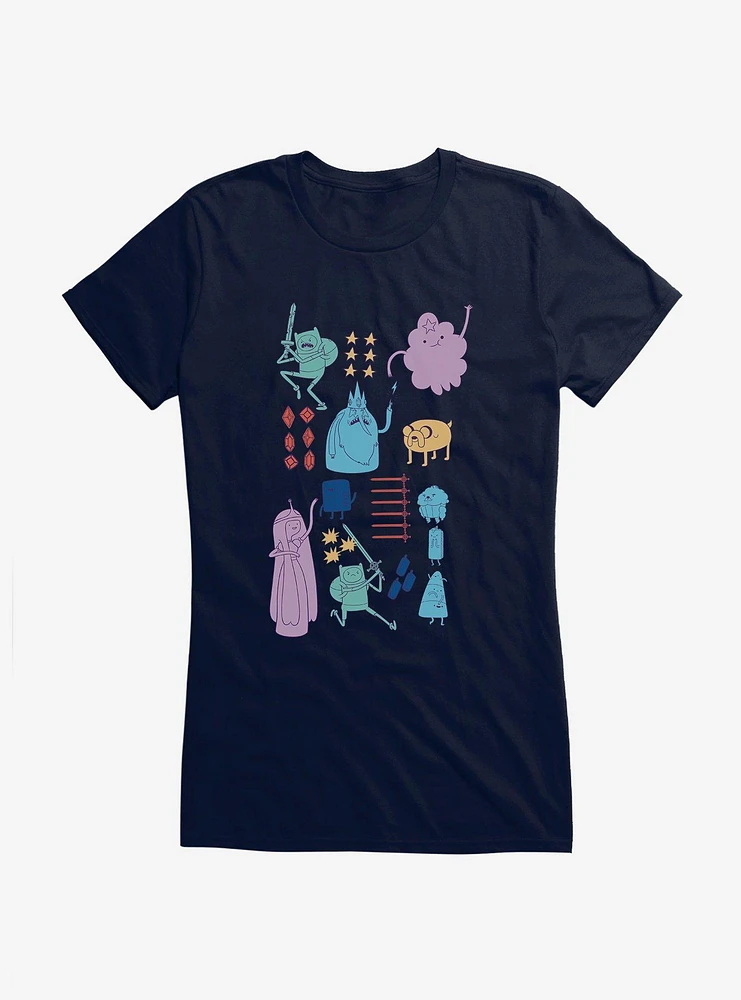 Adventure Time Characters Action Girls T-Shirt