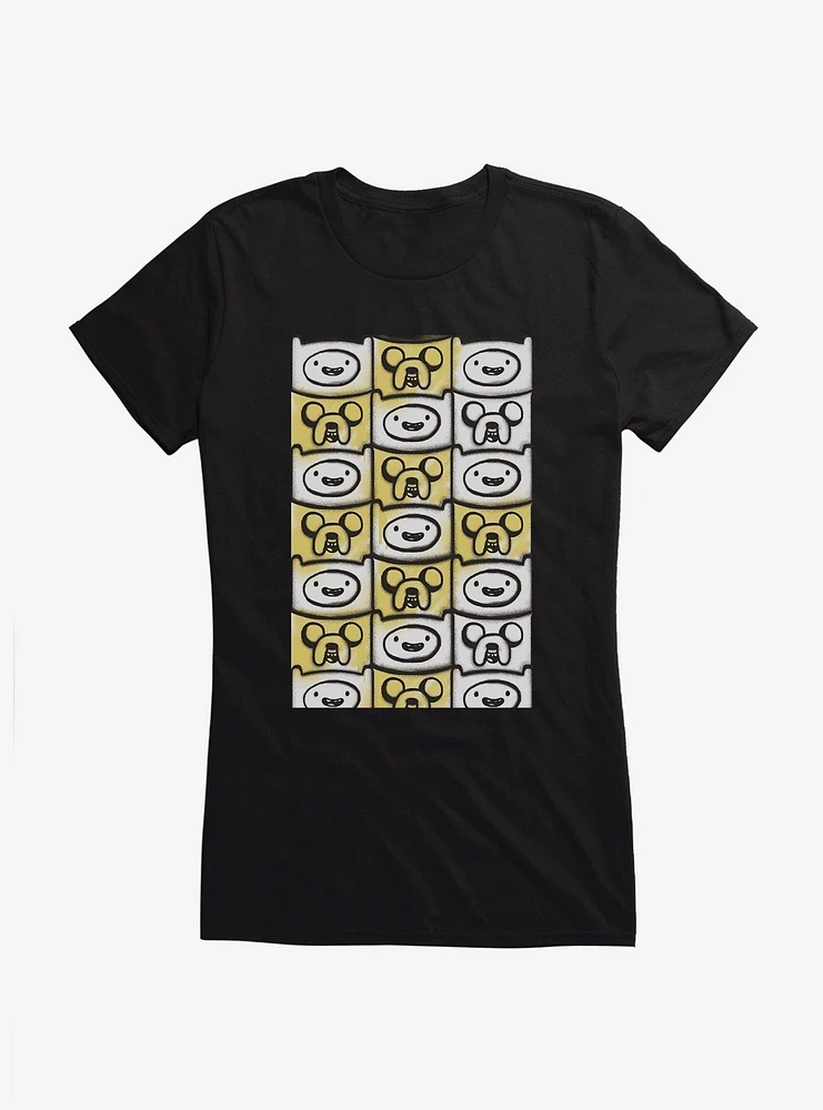 Adventure Time Checkerboard Finn And Jake Girls T-Shirt