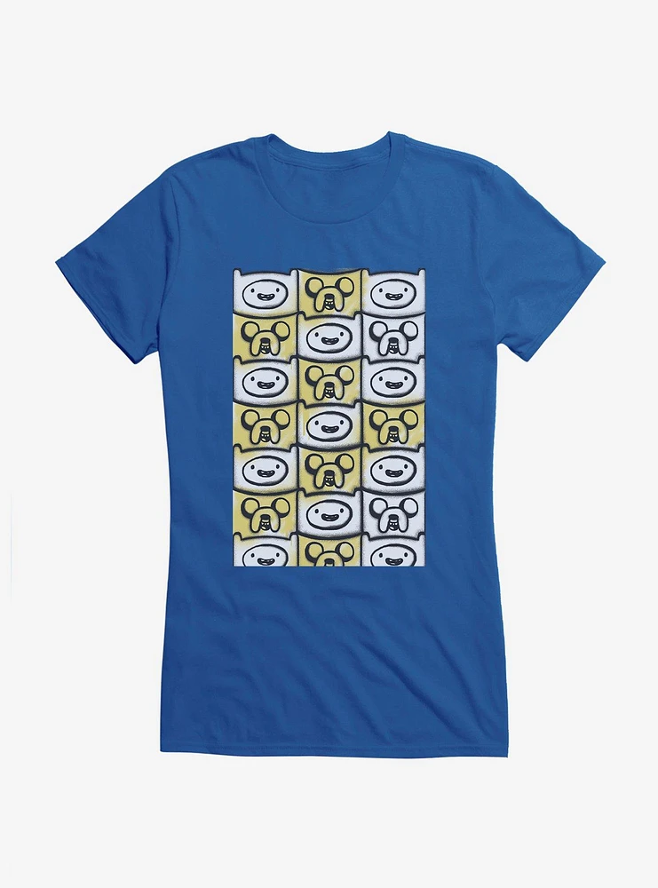 Adventure Time Checkerboard Finn And Jake Girls T-Shirt