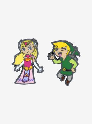 Nintendo The Legend of Zelda Chibi Link & Zelda Enamel Pin Set