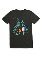 Kawaii Mushrooms The Forest With Snail T-Shirt