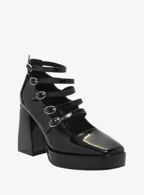 Black Multi Strap Heels