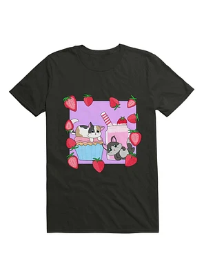 Kawaii Cats and Strawberries T-Shirt