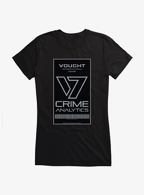 The Boys Vought Intl Tower Crime Analytics Badge Girls T-Shirt