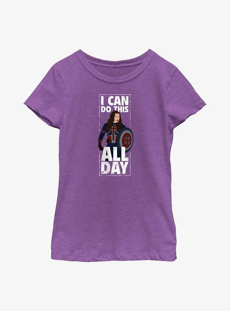 Marvel Doctor Strange The Multiverse Of Madness I Can Do This All Day Captian Carter Youth Girls T-Shirt