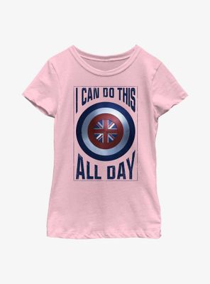 Marvel Doctor Strange The Multiverse Of Madness I Can Do This All Day Peggy Carter Shield Youth Girls T-Shirt