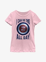 Marvel Doctor Strange The Multiverse Of Madness I Can Do This All Day Peggy Carter Shield Youth Girls T-Shirt