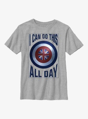Marvel Doctor Strange The Multiverse Of Madness I Can Do This All Day Peggy Carter Shield Youth T-Shirt