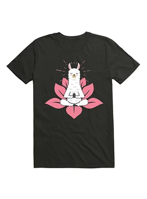 Kawaii Cute Llama Doing Yoga Llamaste Namaste Funny Meditation T-Shirt