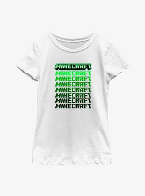 Minecraft Chrome Stacked Logo Youth Girls T-Shirt