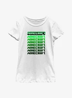 Minecraft Chrome Stacked Logo Youth Girls T-Shirt