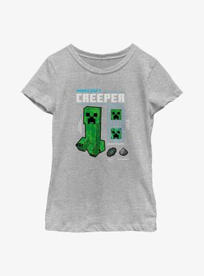 Minecraft Creeper Graph Youth Girls T-Shirt