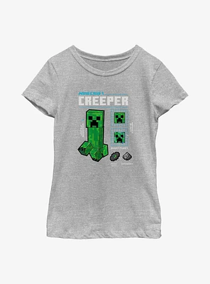 Minecraft Creeper Graph Youth Girls T-Shirt