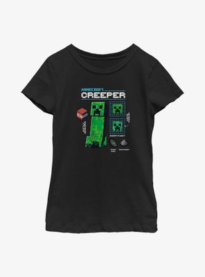 Minecraft Creeper Graph Mode Youth Girls T-Shirt