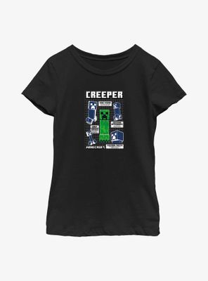 Minecraft Creeper Infogram Youth Girls T-Shirt