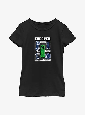 Minecraft Creeper Infogram Youth Girls T-Shirt