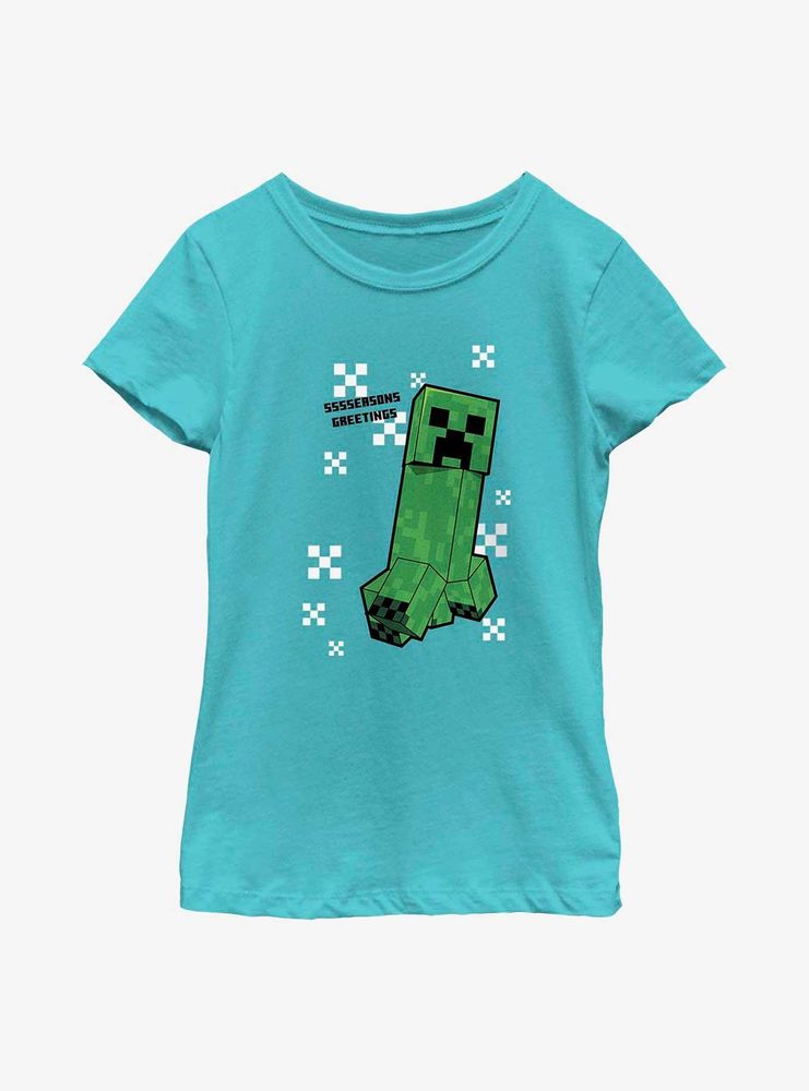 Minecraft Creepin Through The Snow Youth Girls T-Shirt