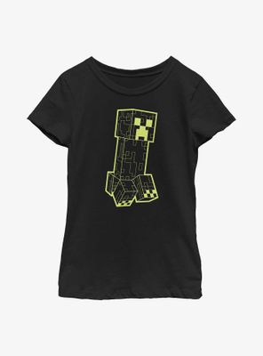Minecraft Danger Creeper Grid Youth Girls T-Shirt