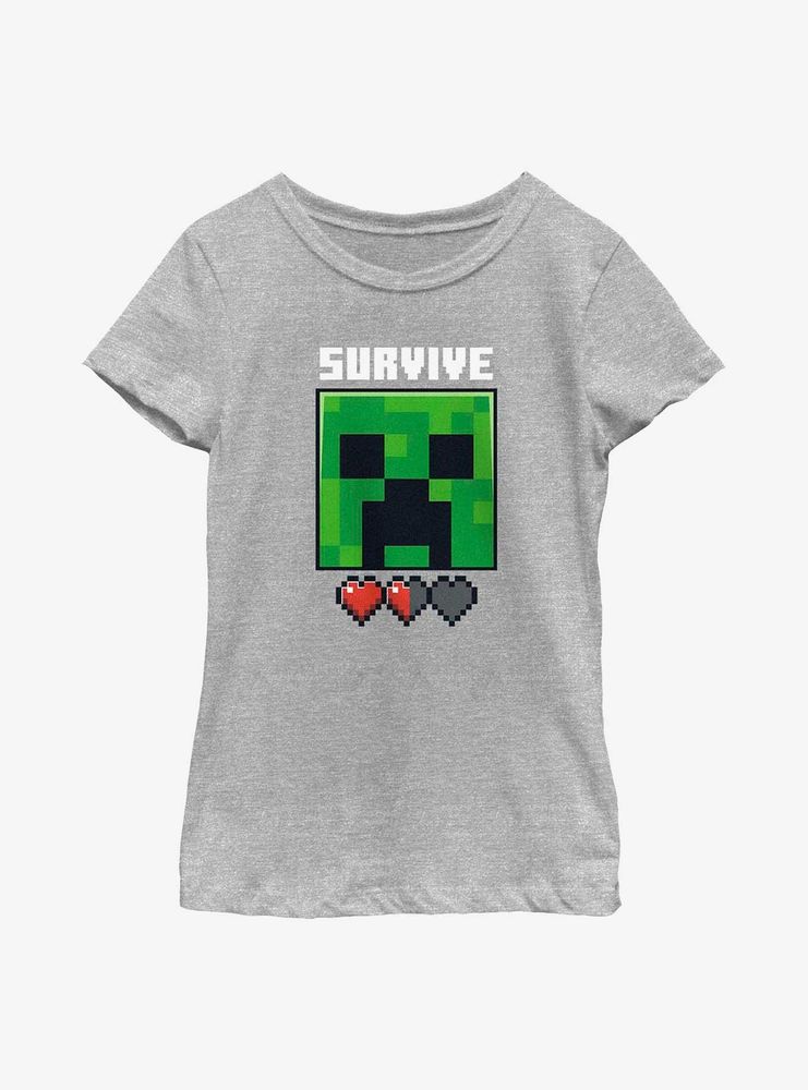 Minecraft Survive Or Game Over Youth Girls T-Shirt