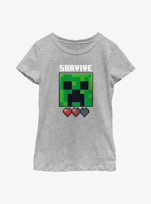 Minecraft Survive Or Game Over Youth Girls T-Shirt