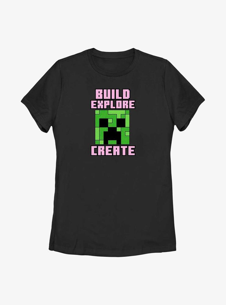 Minecraft Creeper Create Womens T-Shirt