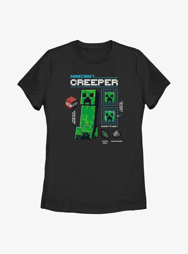 Minecraft Creeper Graph Mode Womens T-Shirt