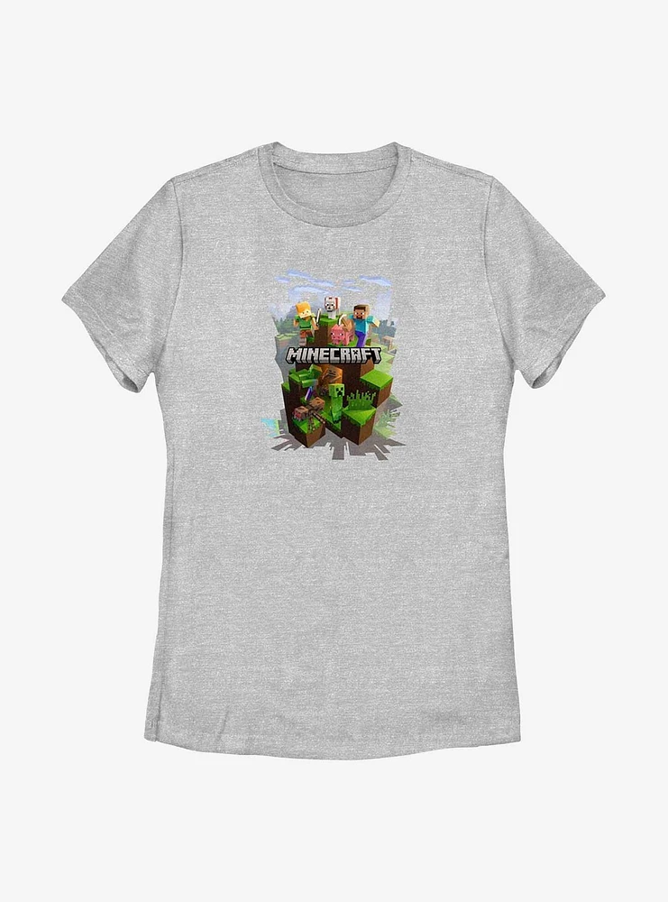 Minecraft Mine Adventure Scene Womens T-Shirt