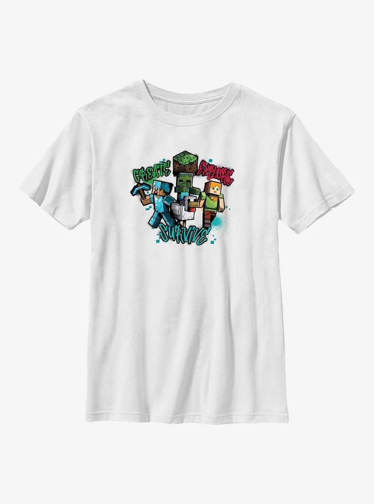 Minecraft Create Survive Youth T-Shirt