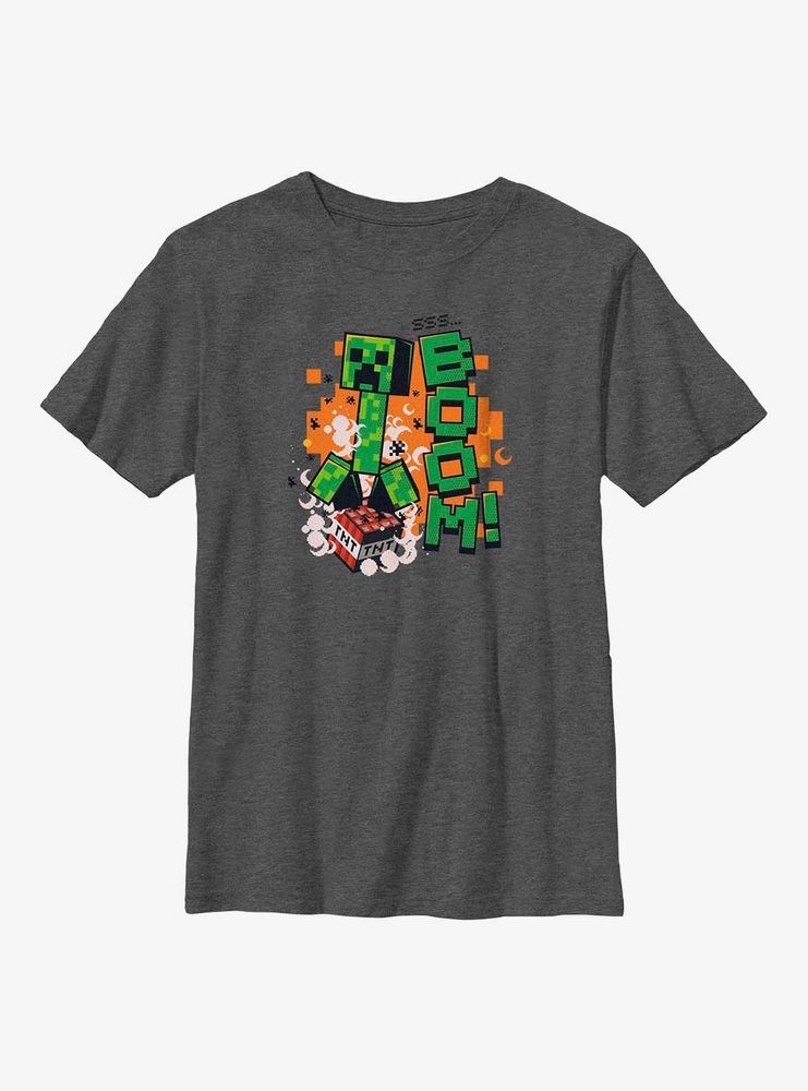 Minecraft Creeper SSS Boom Youth T-Shirt