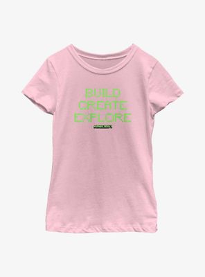 Minecraft Build Create Explore Youth Girls T-Shirt