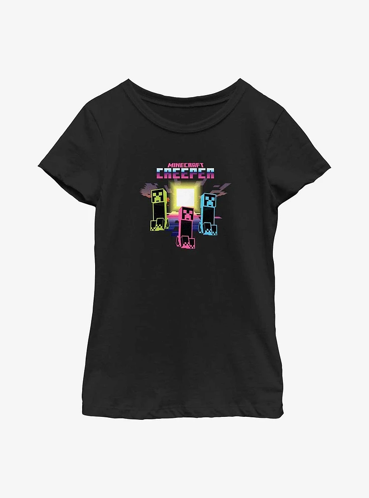 Minecraft Creeper Vibes Youth Girls T-Shirt
