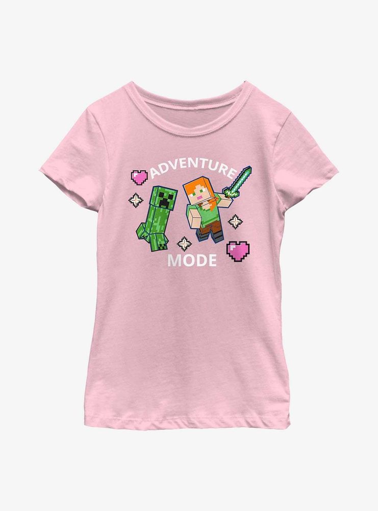 Minecraft Find Your Adventure Heart Youth Girls T-Shirt