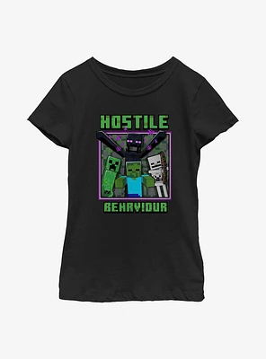 Minecraft Hostile Behavior Youth Girls T-Shirt