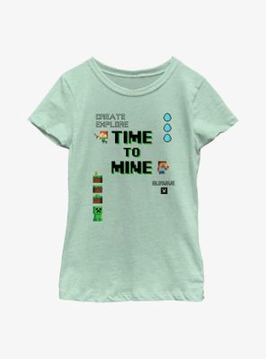 Minecraft My Time To Mine Youth Girls T-Shirt