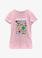 Minecraft Overworld Mobs Youth Girls T-Shirt