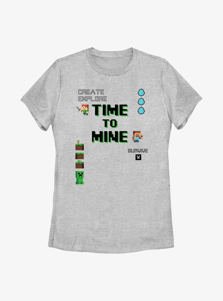 Minecraft My Time To Mine Womens T-Shirt