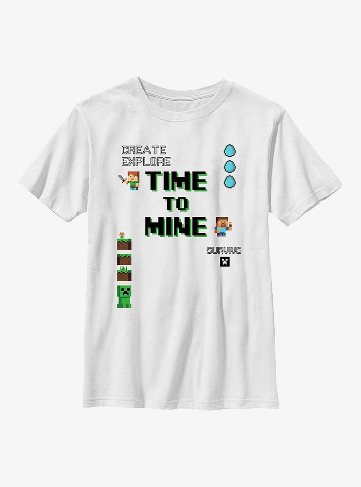 Minecraft My Time To Mine Youth T-Shirt