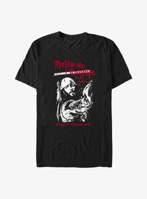 Disney Pirates Of The Caribbean Hello My Lovelys Jack Sparrow T-Shirt