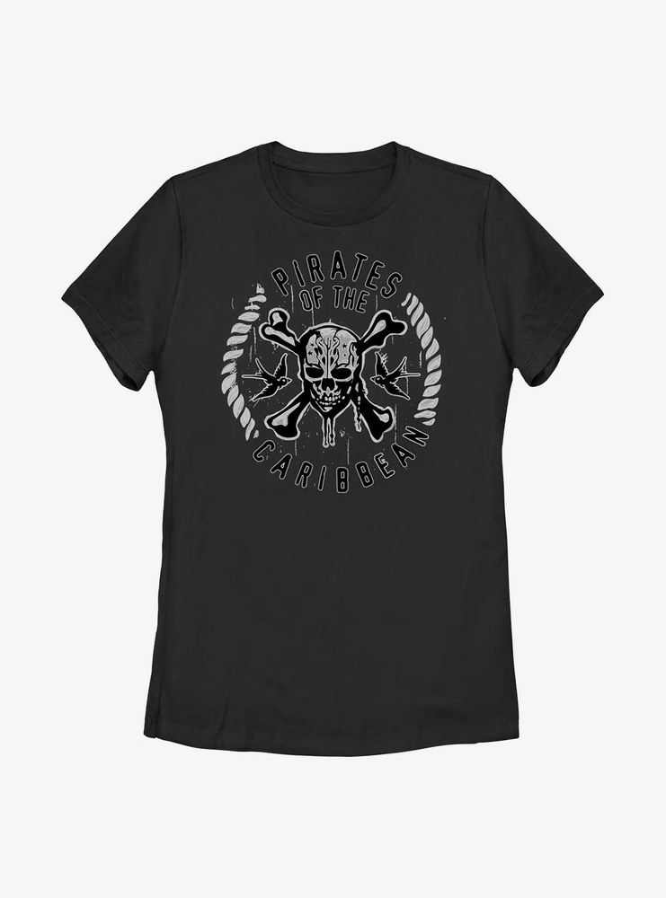 Disney Pirates Of The Caribbean Crossbones Sparrow Womens T-Shirt